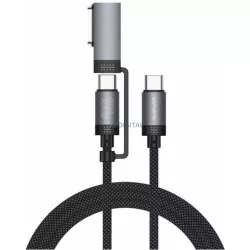   4smarts Explorer ComboCord USB-C kábel, 100 W, 2 m, MagSafe adapterrel, fekete