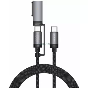 4smarts Explorer ComboCord USB-C kábel, 100 W, 2 m, MagSafe adapterrel, fekete