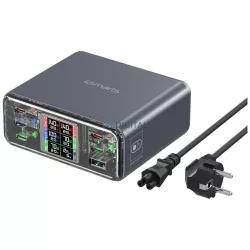   4smarts Desk Charger Lucid GaN DIY 360W 5xUSB-C 1xUSB-A töltőállomás - szürke