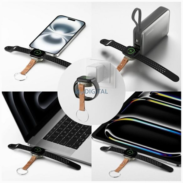 Induktív töltő 4smarts Apple Watch-hoz, ezüst színű