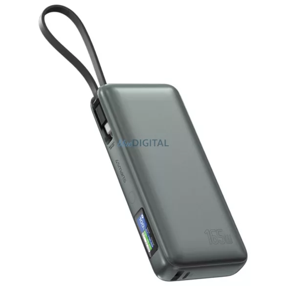 4smarts Enterprise 20000mAh 165W-os powerbank beépített USB-C-kábellel, szürke