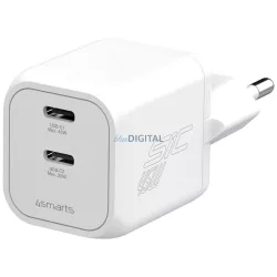 4smarts PDPlug SiC Dual 45W 2xUSB-C fali töltő - fehér