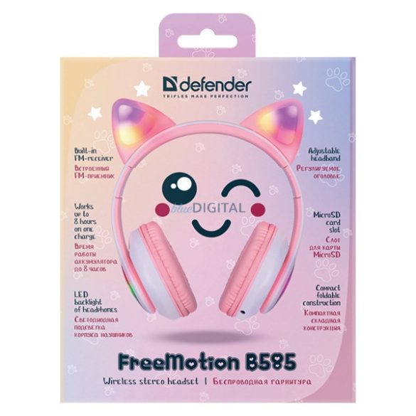 Defender B585 Freemotion Bluetooth vezeték nélküli fejhallgató - rózsaszín