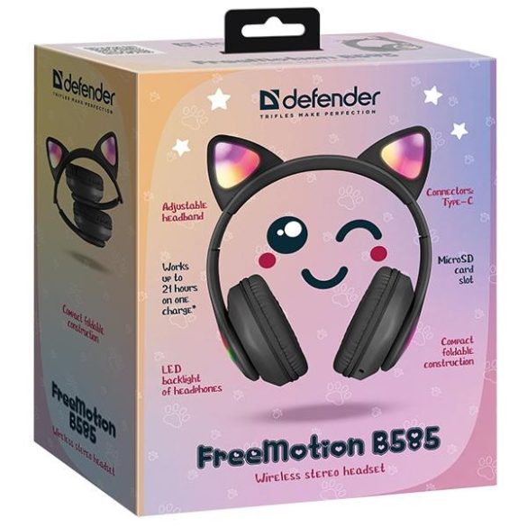 Defender B585 Freemotion Bluetooth vezeték nélküli fejhallgató - fekete