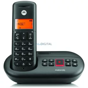 Motorola E211 vezeték nélküli telefon üzenetrögzítővel - fekete