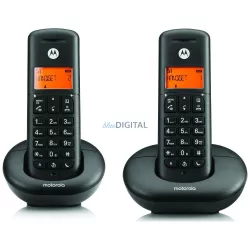 Motorola E202 vezeték nélküli telefon szett 2 db - fekete