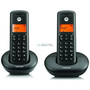 Motorola E202 vezeték nélküli telefon szett 2 db - fekete