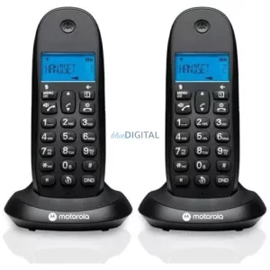 Motorola C1002CB+ vezeték nélküli telefon szett 2 db - fekete