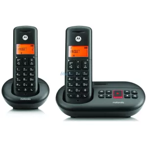 Motorola E212 vezeték nélküli telefon szett 2 db - fekete