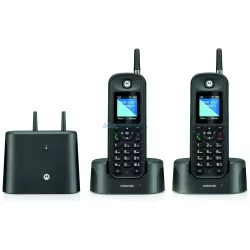   Motorola O202 vezeték nélküli telefon szett 2 db nagy hatótávú antennával - fekete