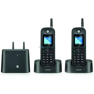 Motorola O202 vezeték nélküli telefon szett 2 db nagy hatótávú antennával - fekete