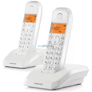 Motorola S1202 vezeték nélküli telefon szett 2 db - fehér