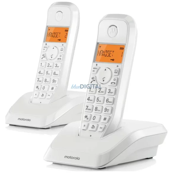 Motorola S1202 vezeték nélküli telefon szett 2 db - fehér
