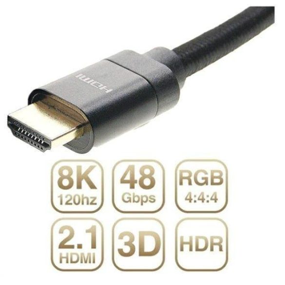 Kábel HDMI - HDMI 2.1 48Gbps 3m 8K fekete