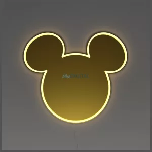 Neon Yellowpop Disney Mickey tükör, arany