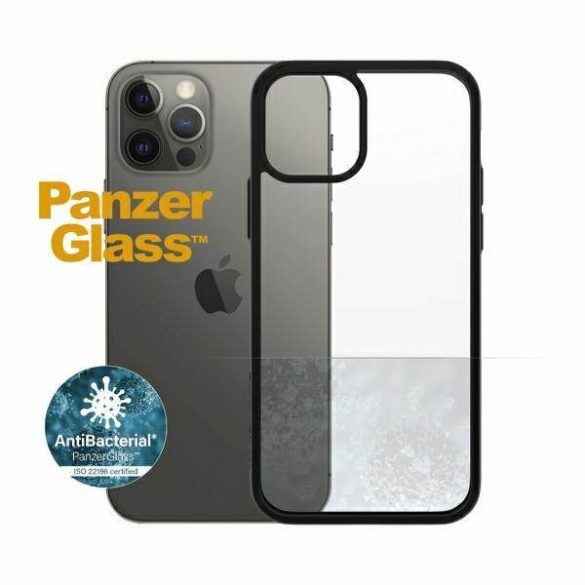 PanzerGlass ClearCase iPhone 12/12 Pro 6,1" antibakteriális fekete tok