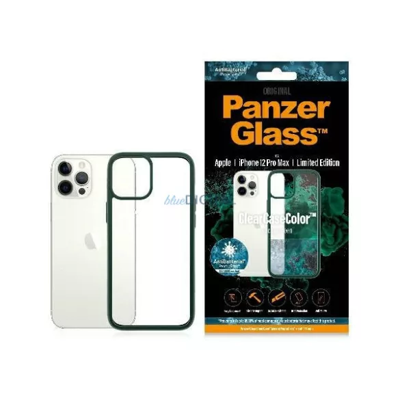 PanzerGlass ClearCase iPhone 12 Pro Max zöld AB tok