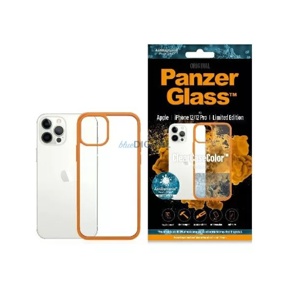 PanzerGlass ClearCase iPhone 12/12 Pro narancssárga AB tok