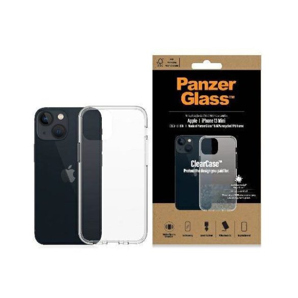 PanzerGlass ClearCase iPhone 13 Mini 5,4" antibakteriális ütésálló átlátszó tok