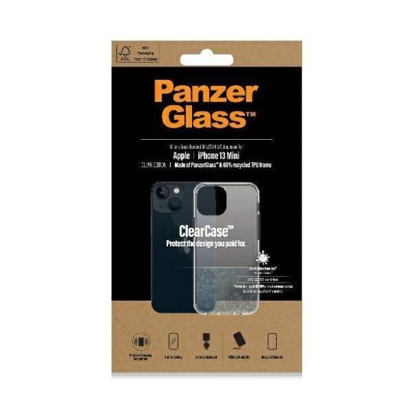 PanzerGlass ClearCase iPhone 13 Mini 5,4" antibakteriális ütésálló átlátszó tok