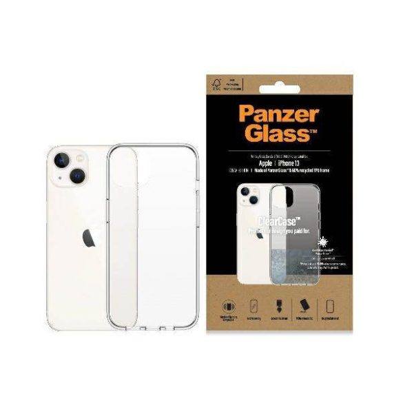 PanzerGlass ClearCase iPhone 13 / 14 / 15 6,1" Antibakteriális ütésálló tok átlátszó