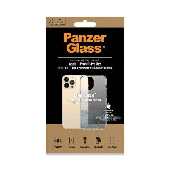 PanzerGlass ClearCase iPhone 13 Pro Max 6,7" antibakteriális ütésálló átlátszó tok