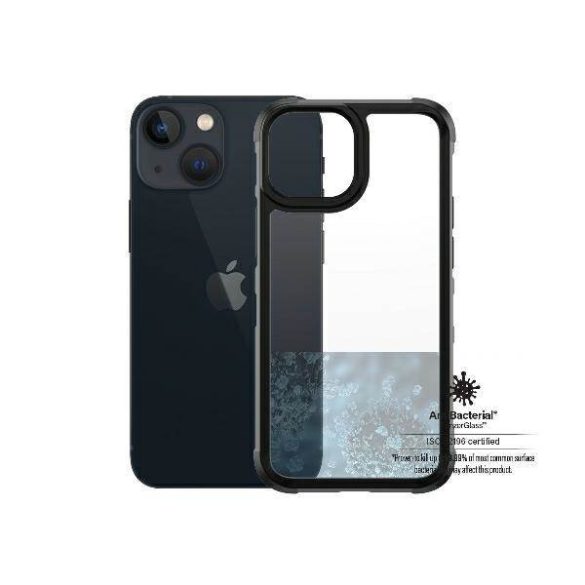 PanzerGlass ClearCase iPhone 13 Mini 5.4" fekete antibakteriális ütésálló SilverBullet tok