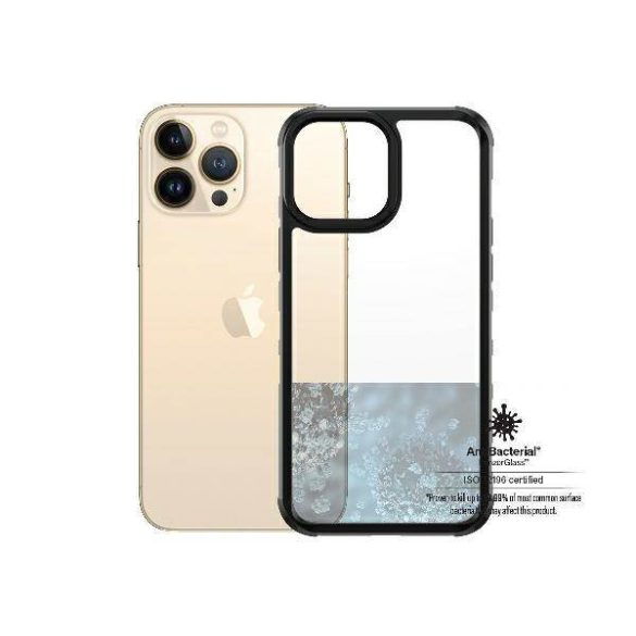 PanzerGlass ClearCase iPhone 13 Pro Max 6.7" fekete antibakteriális ütésálló SilverBullet tok