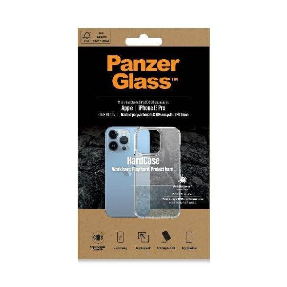 PanzerGlass keménytok iPhone 13 Pro 6,1" antibakteriális ütésálló átlátszó tok