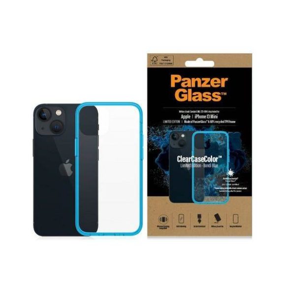 PanzerGlass ClearCase iPhone 13 Mini 5.4" antibakteriális ütésálló türkízkék tok