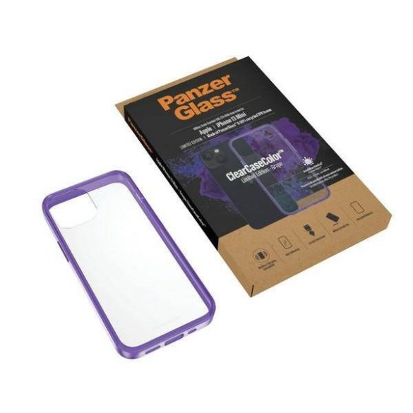 PanzerGlass ClearCase iPhone 13 Mini 5.4" antibakteriális ütésálló lila tok