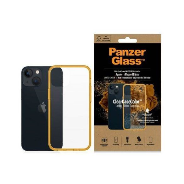 PanzerGlass ClearCase iPhone 13 Mini 5.4" antibakteriális katonai osztályú narancs tok