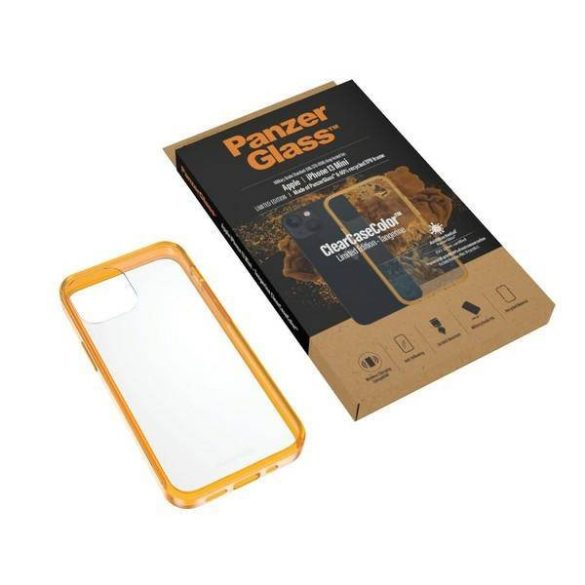 PanzerGlass ClearCase iPhone 13 Mini 5.4" antibakteriális katonai osztályú narancs tok