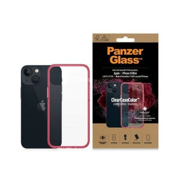 PanzerGlass ClearCase iPhone 13 Mini 5.4" antibakteriális ütésálló piros tok