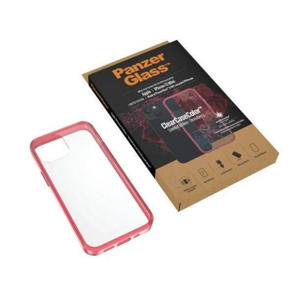 PanzerGlass ClearCase iPhone 13 Mini 5.4" antibakteriális ütésálló piros tok