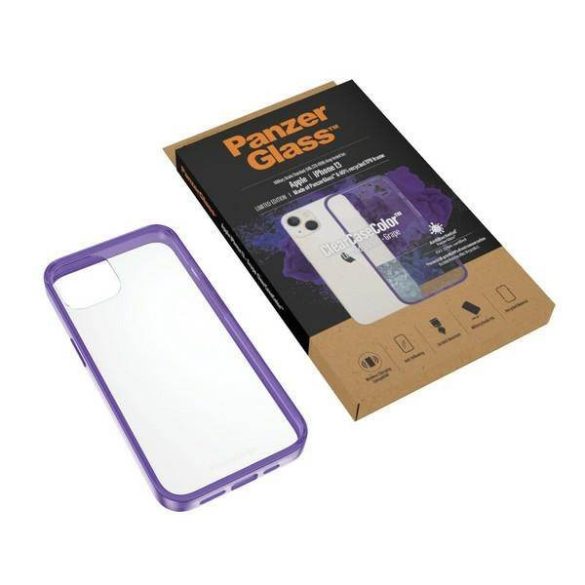 PanzerGlass ClearCase iPhone 13 / 14 / 15 6,1" antibakteriális ütésálló tok szőlő