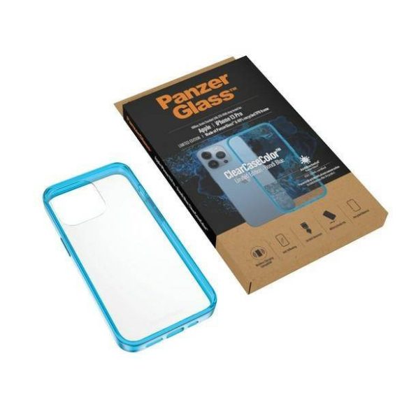 PanzerGlass ClearCase iPhone 13 Pro 6.1" antibakteriális ütésálló türkízkék  tok