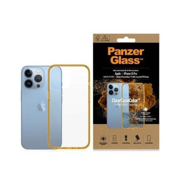 PanzerGlass ClearCase iPhone 13 Pro 6.1" antibakteriális ütésálló narancs tok