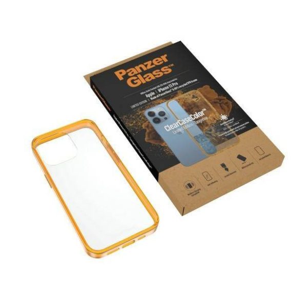 PanzerGlass ClearCase iPhone 13 Pro 6.1" antibakteriális ütésálló narancs tok