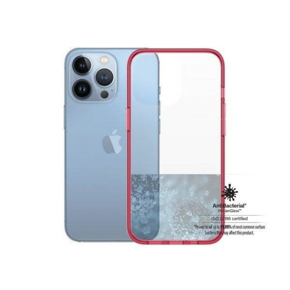 PanzerGlass ClearCase iPhone 13 Pro 6,1" antibakteriális ütésálló piros tok