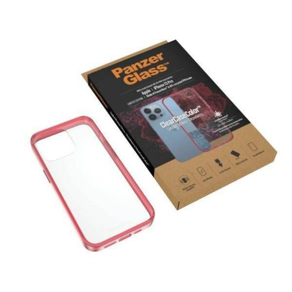 PanzerGlass ClearCase iPhone 13 Pro 6,1" antibakteriális ütésálló piros tok