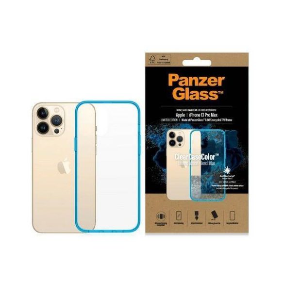 PanzerGlass ClearCase iPhone 13 Pro Max 6,7" antibakteriális ütésálló türkízkék tok