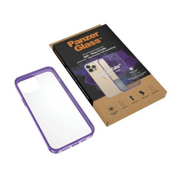 PanzerGlass ClearCase iPhone 13 Pro Max 6.7" antibakteriális ütésálló lila tok