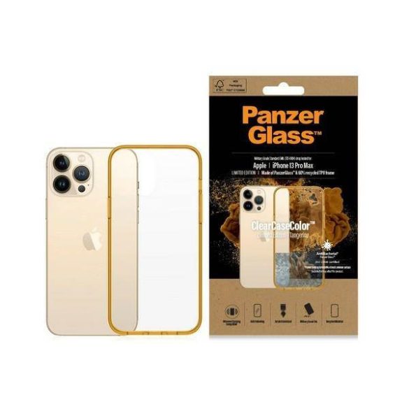 PanzerGlass ClearCase iPhone 13 Pro Max 6.7" antibakteriális ütésálló narancs tok