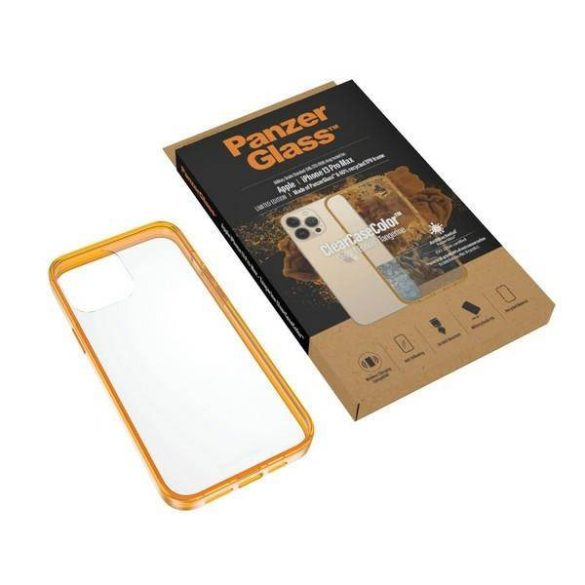 PanzerGlass ClearCase iPhone 13 Pro Max 6.7" antibakteriális ütésálló narancs tok