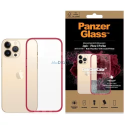   PanzerGlass ClearCase iPhone 13 Pro Max 6.7" antibakteriális ütésálló piros tok