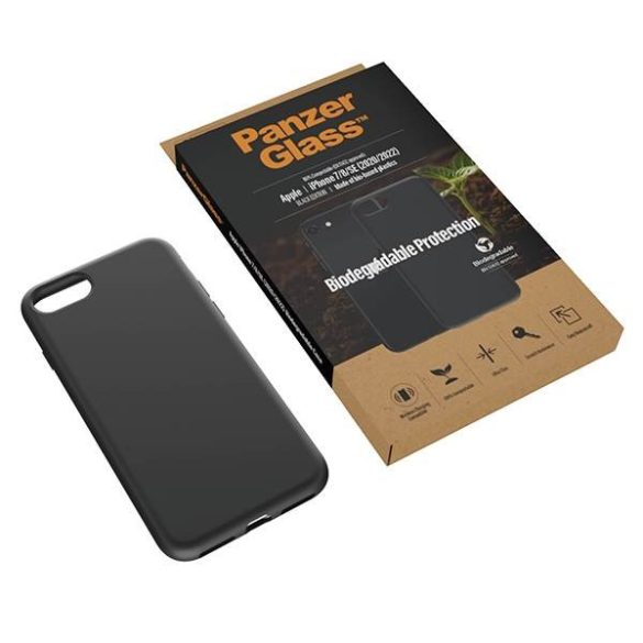 PanzerGlass biológiailag lebomló tok iPhone SE 2022 / SE 2020 / 7 / 8 fekete