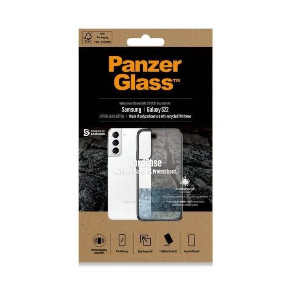 PanzerGlass keménytok Samsung S22 G901 antibakteriális ütésálló átlátszó tok