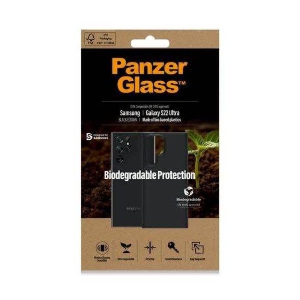 PanzerGlass biológiailag lebomló tok Samsung S22 Ultra G908 fekete