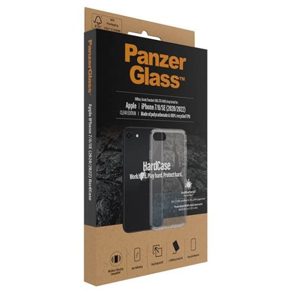 PanzerGlass keménytok iPhone SE 2022 / SE 2020 / 7 / 8 antibakteriális ütésálló átlátszó tok